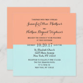 Elegante Korallen und Minze Grün zwei Tone Farbe S Einladung (Vorne/Hinten)