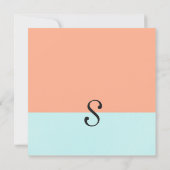 Elegante Korallen und Minze Grün zwei Tone Farbe S Einladung (Rückseite)