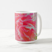 Elegante Korallen und rosa Dekorative Dahlia Kaffeetasse (VorderseiteRechts)