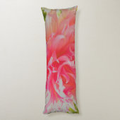 Elegante Korallen und rosa Dekorative Dahlia Seitenschläferkissen (Rückseite (Vertikal))