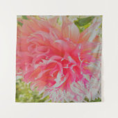 Elegante Korallen und rosa Dekorative Dahlia Wandteppich (Vorderseite (Horizontal))