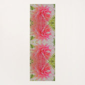 Elegante Korallen und rosa Dekorative Dahlia Yogamatte (Rückseite)