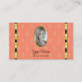 Elegante Korallenbeige mit Gemusterten Briefen im  Visitenkarte (Vorderseite)