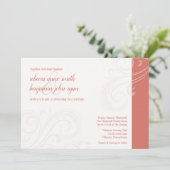 Elegante Koralleneinladung, Caroline Wedding Einladung (Stehend Vorderseite)