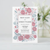 Elegante Korallenhochzeit Einladung (Stehend Vorderseite)