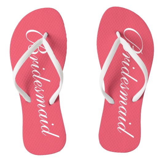 Elegante Korallenhochzeit-Flip-Flops für Brautmädc Badesandalen (Fußbett)