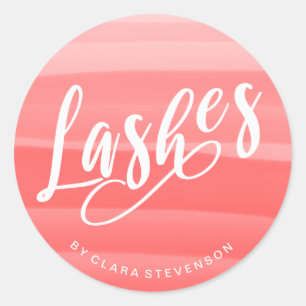 Elegante Korallenpinsel mit Pinselstrichen Runder Aufkleber