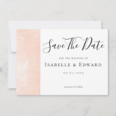 Elegante korallenrosa Rose Minimalistische Hochzei Save The Date (Vorderseite)