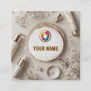 Elegante Kosmetikanordnung Quadratische Visitenkarte