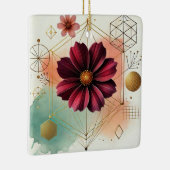 Elegante Kosmos-Blume mit geometrischer Kunst und  Keramikornament (Rechts)