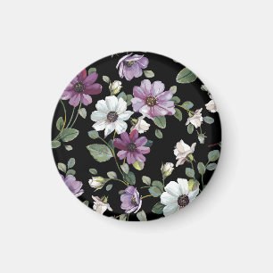 Elegante Kosmos-Blume: Wasserfarbe Nahtlos. Magnet