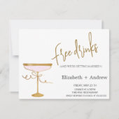 Elegante kostenfreie Getränke, Chic Champagne Glas Einladung (Vorderseite)