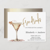 Elegante kostenfreie Getränke, Martini-Glasherz Einladung (Vorne/Hinten)
