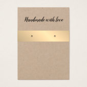 Elegante Kraft Golden Stripe Earring Card (Vorderseite)