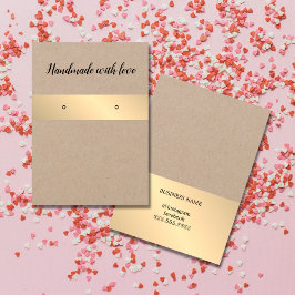 Elegante Kraft Golden Stripe Earring Card