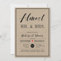 Elegante Kraft-Hochzeitsprobe-Abendessen-Einladung