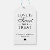 Elegante Kraft Papier Liebe ist süß Hochzeit Geschenkanhänger (Vorderseite)