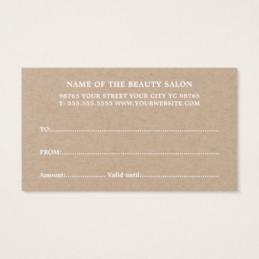 Elegante Kraft Red Pink Herz Beauty Geschenkkarte (Rückseite)