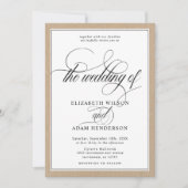 Elegante Kraft Texture Classic Hochzeit Einladung (Vorderseite)