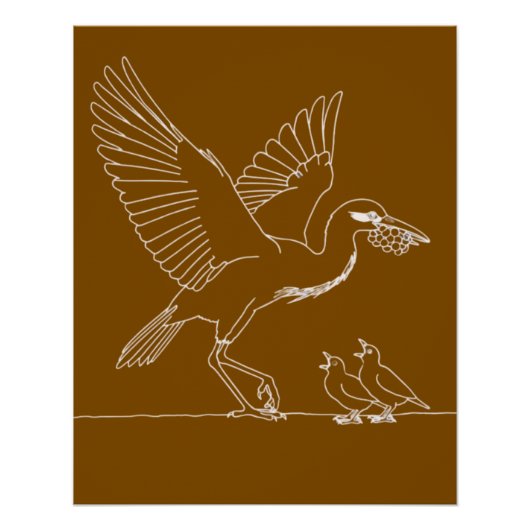 Elegante Kranichvogel-Illustration Poster (Vorderseite)