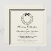 Elegante Kranz Weihnachten - Feierliche Feier Einladung (Vorne/Hinten)