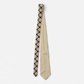 Elegante Krawatte mit beiger Karo-Musterung - mit  (Rückseite)
