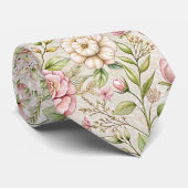 Elegante Krawatte mit Blumenmuster im klassischen (Gerollt)
