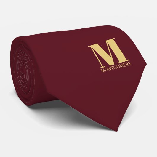 Elegante Krawatte mit Monogramm + Name für die Hoc (Gerollt)