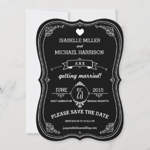 Elegante Kreidetafel Vintage-Halterung Termin vorm Save The Date
