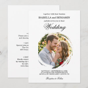 Elegante Kreisfoto-Hochzeitskarten Einladung
