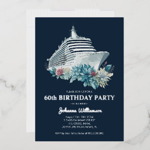 Elegante Kreuzfahrt Frauen 60. Geburtstagsparty Folieneinladung