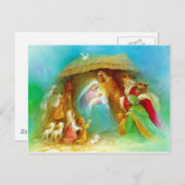 Elegante Krippe, Mary Jesus Joseph Postkarte (Vorne/Hinten)