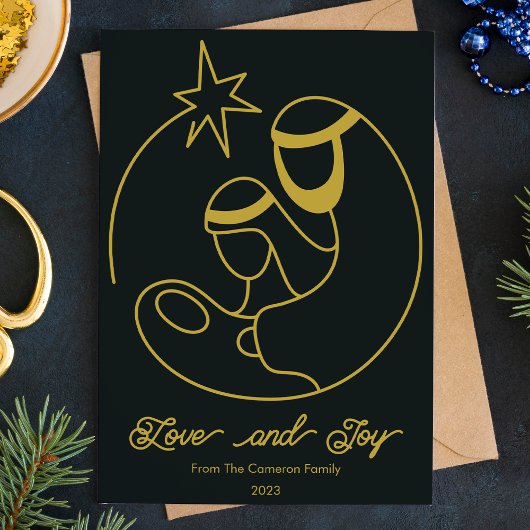 Elegante Krippe Weihnachtsflat Feiertagskarte