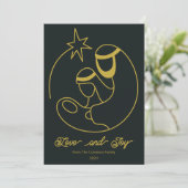 Elegante Krippe Weihnachtsflat Feiertagskarte (Stehend Vorderseite)