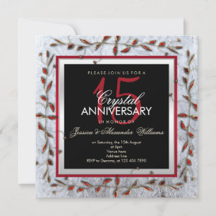 Elegante Kristalle & Edelsteine 15. Hochzeitstag-J Einladung