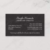 Elegante Kuchen-Bäckerei Visitenkarte (Rückseite)