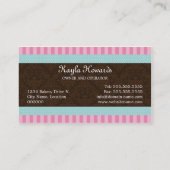 Elegante Kuchen-Bäckerei Visitenkarte (Rückseite)