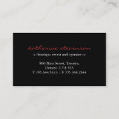 Elegante Kuchen-Visitenkarten Visitenkarte (Rückseite)