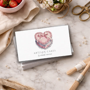 Elegante Kuchenbäckerei Herz Kuchen Visitenkarte