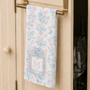 Elegante Küchenhandtücher mit floralem Monogramm Geschirrtuch