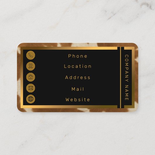 Elegante Kuh Imitate Leather Trendy Collection Visitenkarte (Rückseite)