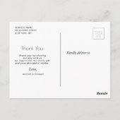 Elegante, kühne, moderne Texthochzeit Postkarte (Rückseite)