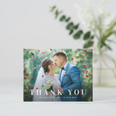 Elegante kühnen Dank Hochzeitskarte Postkarte (Stehend Vorderseite)