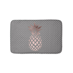 elegante Küken-Rosen-Goldfolien-Ananas-Polkapunkt Badematte