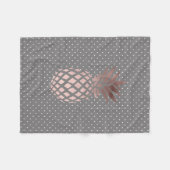 elegante Küken-Rosengoldananas-Polkapunkte Fleecedecke (Vorderseite (Horizontal))