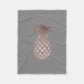 elegante Küken-Rosengoldananas-Polkapunkte Fleecedecke (Vorderseite)