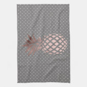 elegante Küken-Rosengoldananas-Polkapunkte Handtuch (Vertikal)