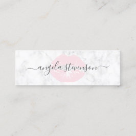 Elegante Kükenrosa-Lippenweißer Mini Visitenkarte