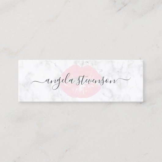 Elegante Kükenrosa-Lippenweißer Mini Visitenkarte (Vorderseite)