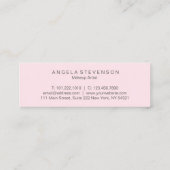 Elegante Kükenrosa-Lippenweißer Mini Visitenkarte (Rückseite)